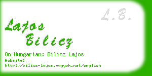 lajos bilicz business card